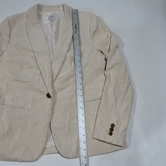 J.Crew Sz 10 Corduroy One Button Blazer Jacket in Ecru BS921 - Picture 8 of 9